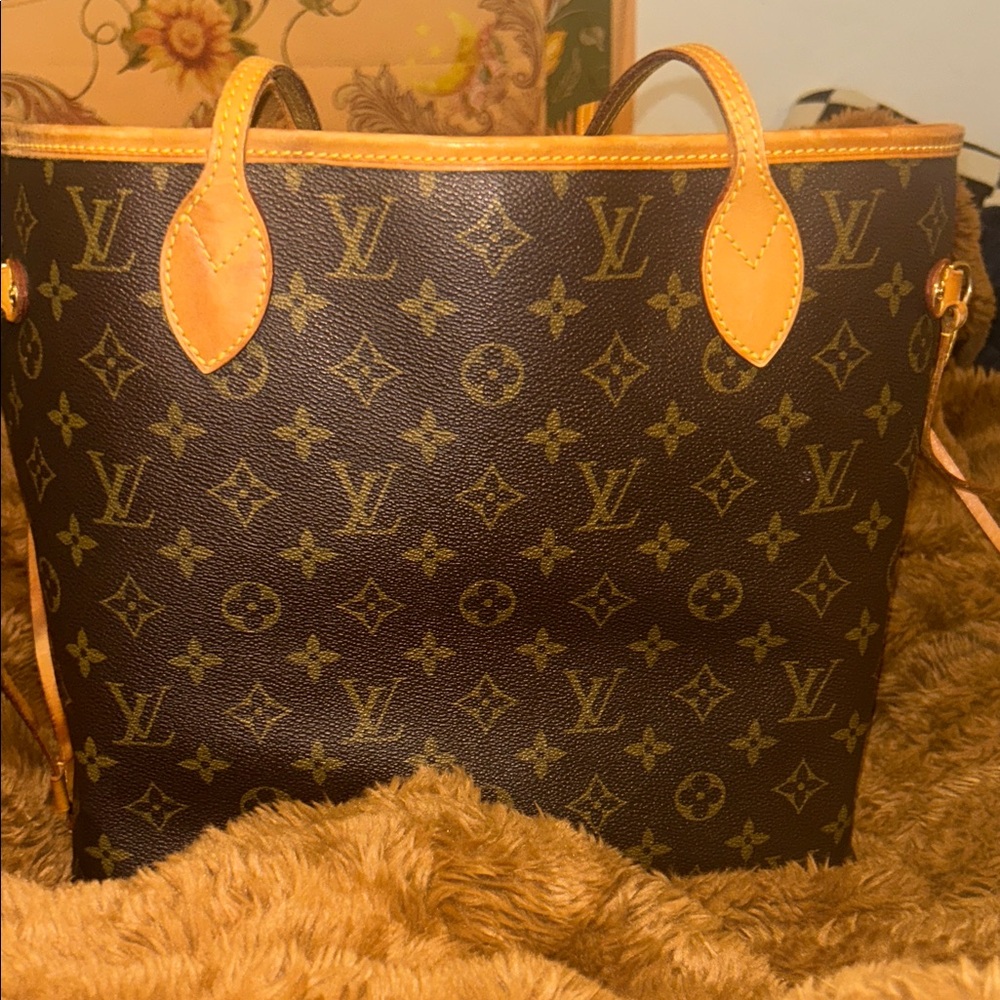 Louis Vuitton Dark Brown Monogram Tote Neverfull mm - Picture 9 of 11